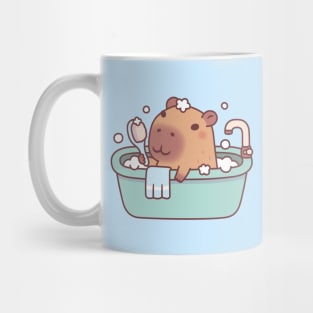 Cute Capybara Taking A Bath In Bathtub Mug